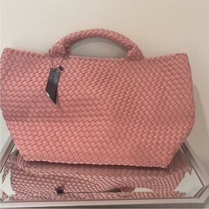 Naghedi Pink Woven Tote Bag medium